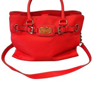 Michael Kors Large Hamilton Satchel Mandarin Orange Gold Hardware Bag
